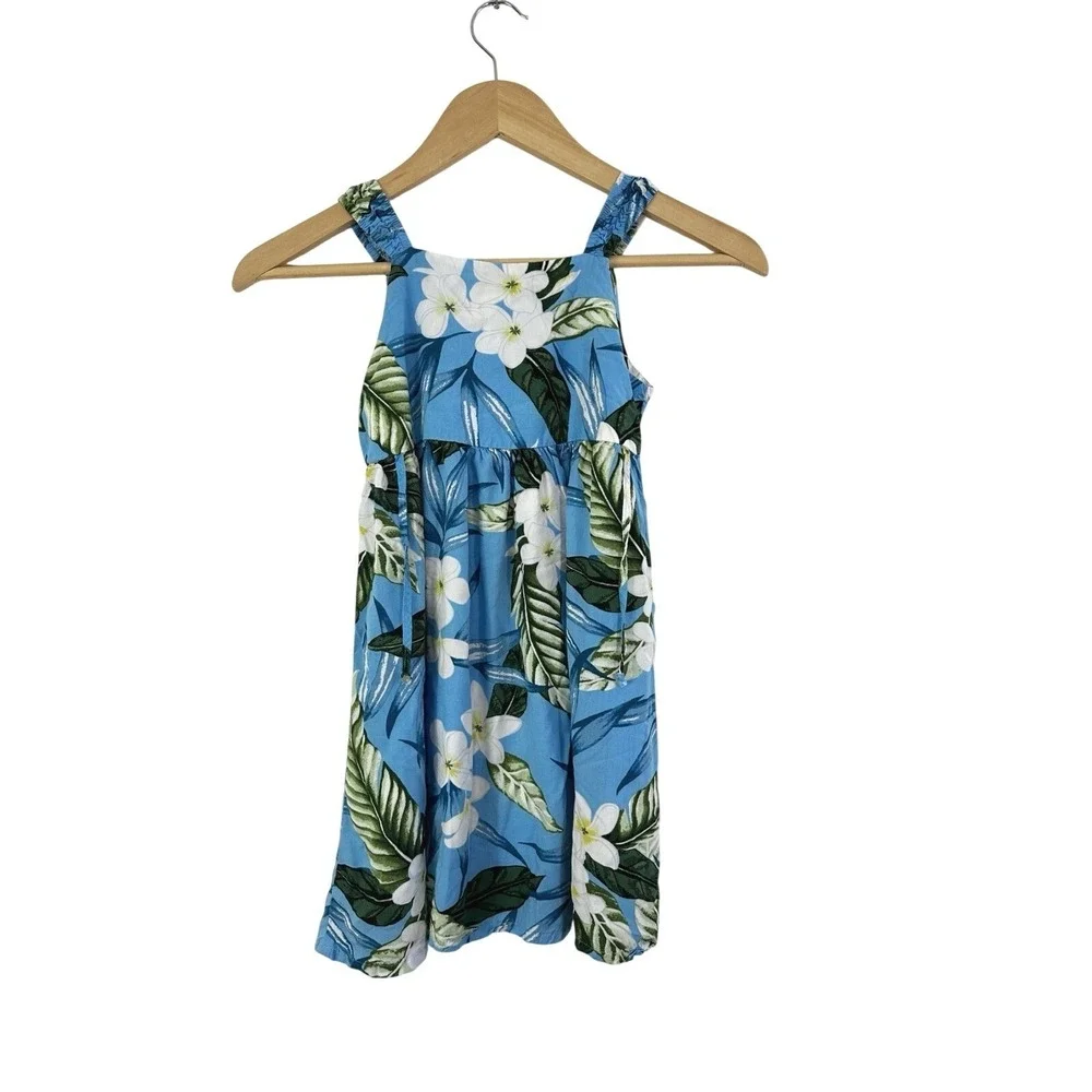 RJC Hawaiian Sun Dress Girls 6 Resort Travel Vacation‎ Tropical Colorful Blue